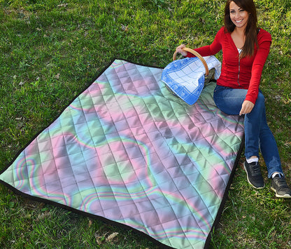 Holographic Waves Print Quilt