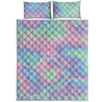 Holographic Waves Print Quilt Bed Set