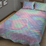 Holographic Waves Print Quilt Bed Set