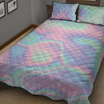 Holographic Waves Print Quilt Bed Set