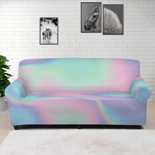 Holographic Waves Print Sofa Cover