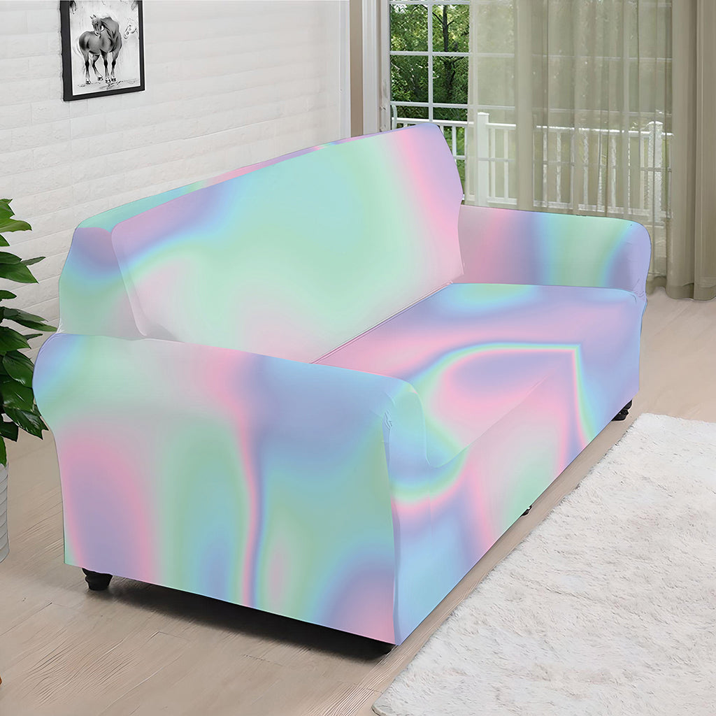 Holographic Waves Print Sofa Cover