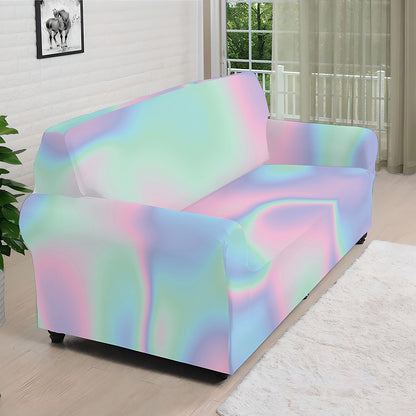 Holographic Waves Print Sofa Cover
