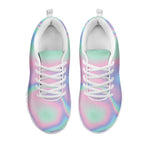 Holographic Waves Print White Sneakers