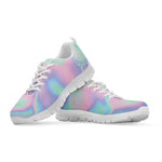Holographic Waves Print White Sneakers
