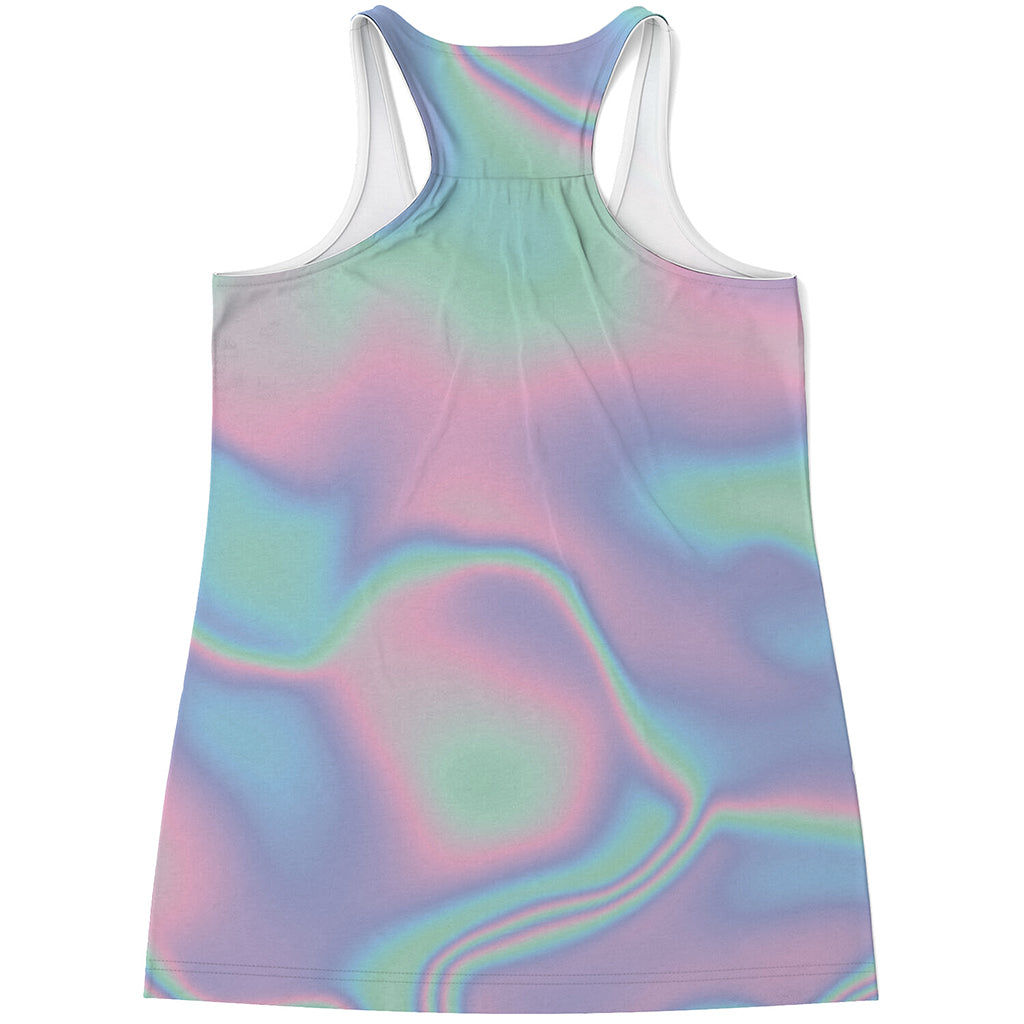 Holographic Waves Print Women's Racerback Tank Top