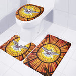 Holy Spirit Dove Stained Glass Print 3 Piece Bath Mat Set
