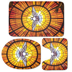 Holy Spirit Dove Stained Glass Print 3 Piece Bath Mat Set