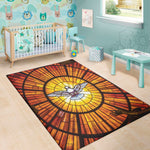 Holy Spirit Dove Stained Glass Print Area Rug