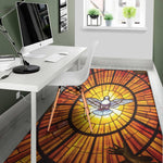 Holy Spirit Dove Stained Glass Print Area Rug