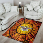 Holy Spirit Dove Stained Glass Print Area Rug