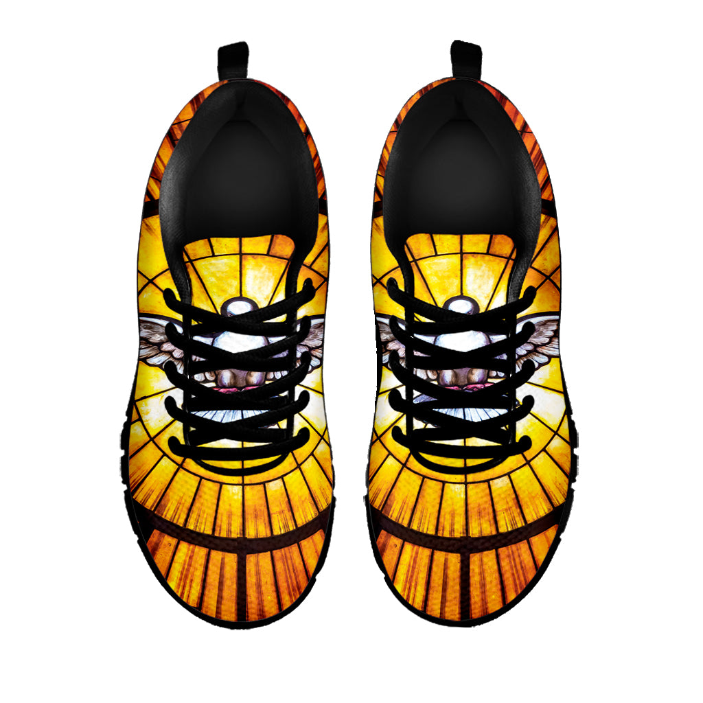 Holy Spirit Dove Stained Glass Print Black Sneakers