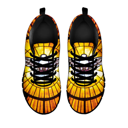 Holy Spirit Dove Stained Glass Print Black Sneakers