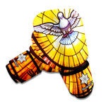 Holy Spirit Dove Stained Glass Print Boxing Gloves