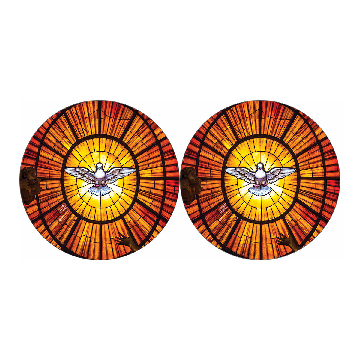 Holy Spirit Dove Stained Glass Print Car Coasters