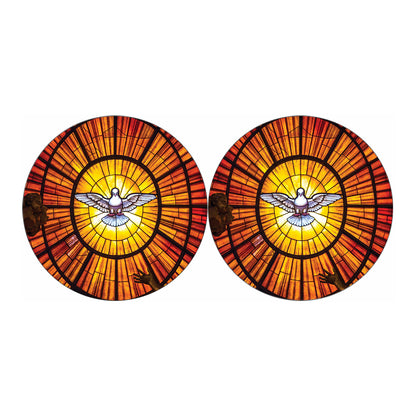 Holy Spirit Dove Stained Glass Print Car Coasters