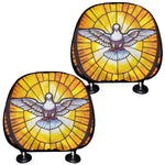 Holy Spirit Dove Stained Glass Print Car Headrest Covers