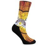 Holy Spirit Dove Stained Glass Print Crew Socks
