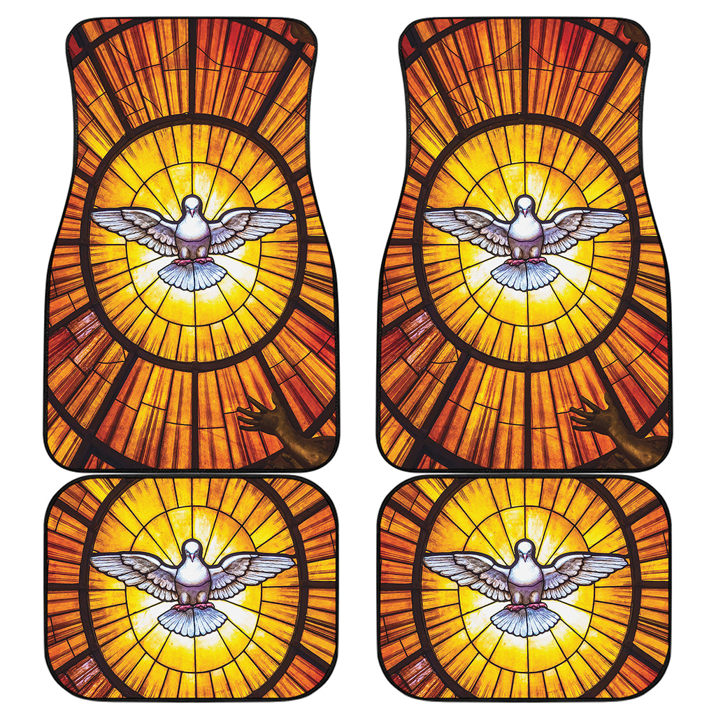 Holy Spirit Dove Stained Glass Print Front and Back Car Floor Mats