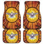 Holy Spirit Dove Stained Glass Print Front and Back Car Floor Mats