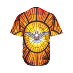 Holy Spirit Dove Stained Glass Print Men's Baseball Jersey