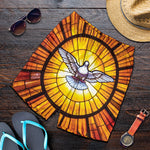 Holy Spirit Dove Stained Glass Print Men's Shorts