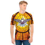 Holy Spirit Dove Stained Glass Print Men's T-Shirt