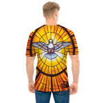 Holy Spirit Dove Stained Glass Print Men's T-Shirt