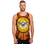 Holy Spirit Dove Stained Glass Print Men's Tank Top