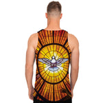 Holy Spirit Dove Stained Glass Print Men's Tank Top