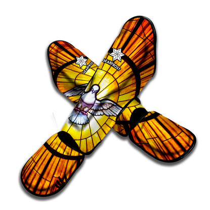 Holy Spirit Dove Stained Glass Print Muay Thai Shin Guard