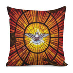 Holy Spirit Dove Stained Glass Print Pillow Cover