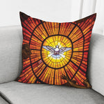 Holy Spirit Dove Stained Glass Print Pillow Cover