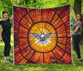 Holy Spirit Dove Stained Glass Print Quilt