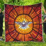 Holy Spirit Dove Stained Glass Print Quilt