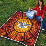 Holy Spirit Dove Stained Glass Print Quilt