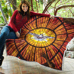 Holy Spirit Dove Stained Glass Print Quilt