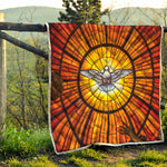 Holy Spirit Dove Stained Glass Print Quilt