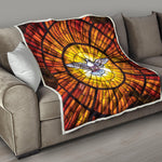 Holy Spirit Dove Stained Glass Print Quilt