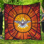 Holy Spirit Dove Stained Glass Print Quilt
