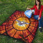 Holy Spirit Dove Stained Glass Print Quilt