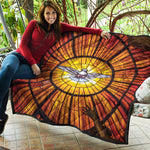 Holy Spirit Dove Stained Glass Print Quilt