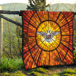 Holy Spirit Dove Stained Glass Print Quilt