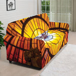 Holy Spirit Dove Stained Glass Print Sofa Cover
