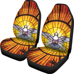 Holy Spirit Dove Stained Glass Print Universal Fit Car Seat Covers