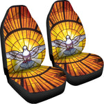 Holy Spirit Dove Stained Glass Print Universal Fit Car Seat Covers