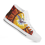 Holy Spirit Dove Stained Glass Print White High Top Shoes