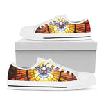 Holy Spirit Dove Stained Glass Print White Low Top Shoes