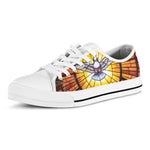Holy Spirit Dove Stained Glass Print White Low Top Shoes