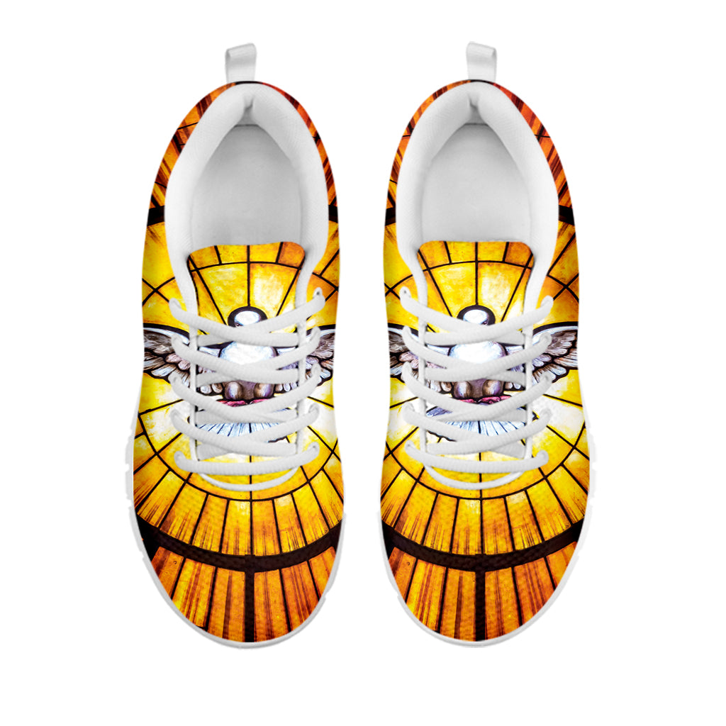 Holy Spirit Dove Stained Glass Print White Sneakers